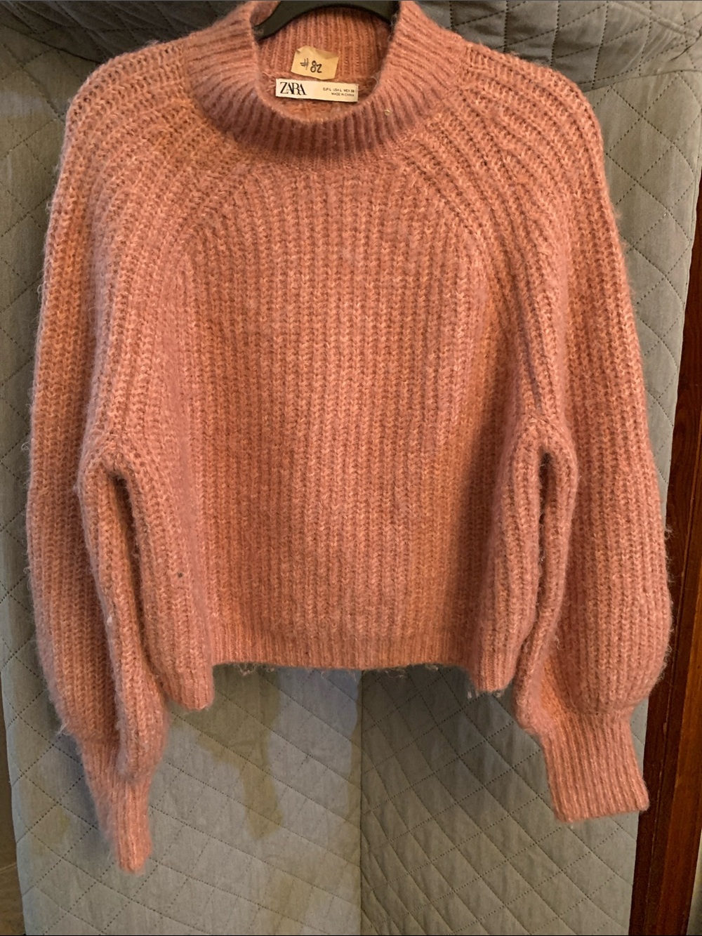 #82 Zara Rose Pink Chunky Turtleneck Sweater